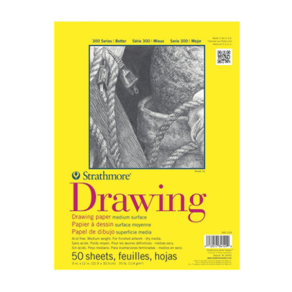 9 by 13, 50 sheet Strathmore drawing sketchbook.